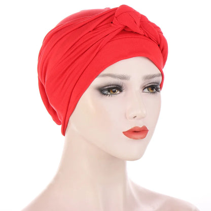 ALTOBEFUN Lady Rural Caps Girl Dots Women Bandanas  Stretchy Turban Cap Female Chemotherapy Headwear Braid Hat Polyester HT193