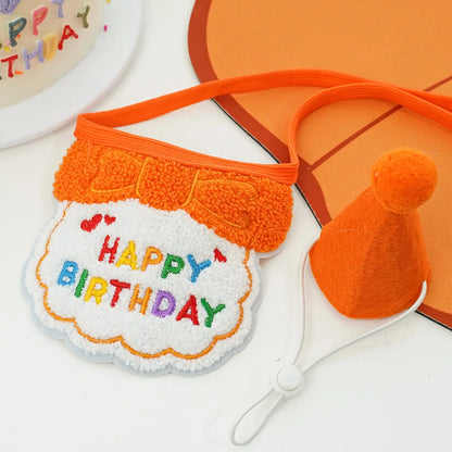 Cute Puppy Birthday Scarf & Hat Set – Perfect for Small Medium Pets