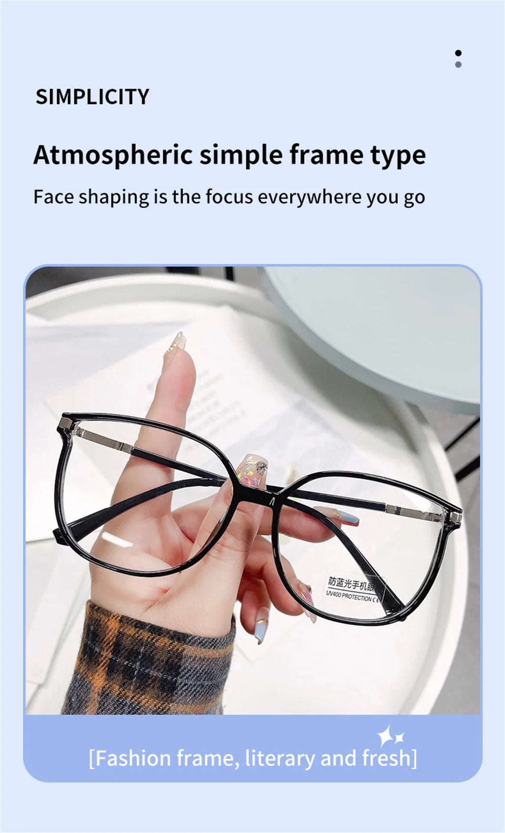 Elbru Ultralight Fashion TR90 Reading Glasses Women Men Anti Blue Light Glitter Square Frame Presbyopia Optical Eyeglasses 0+400