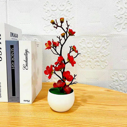 Artificial Bonsai Silk Plum Blossom Flowers for Home Decor