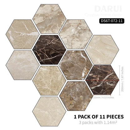 Moroccan Style Hexagonal Floor Stickers – Non-Slip Waterproof Decals