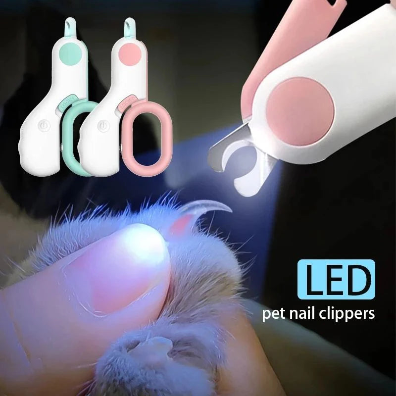 LED Cat Dog Nail Clipper – Professional Pet Claw Trimmer with Safety Lock