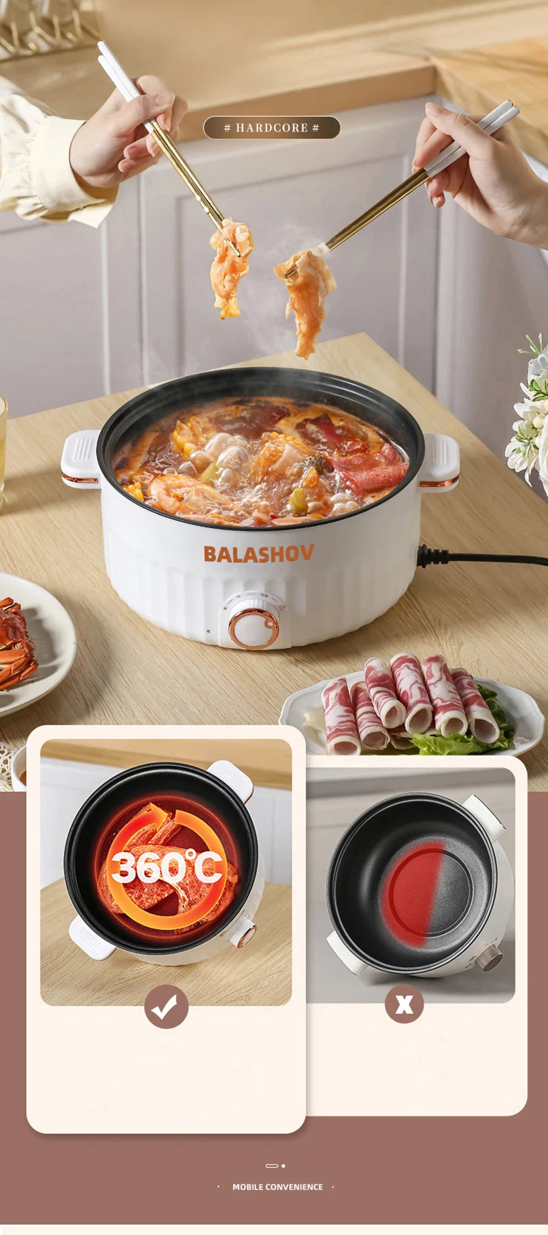 Mini Portable Electric Cooker – Double Layer Non-Stick Hot Pot