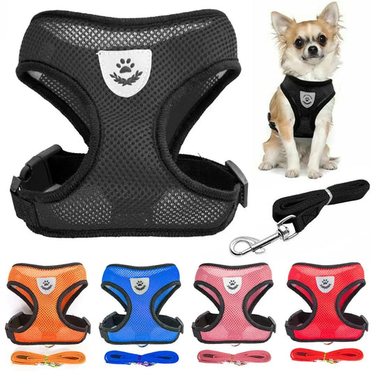 Soft Mesh Dog Harness – Breathable Comfort for Small Dogs & Cats