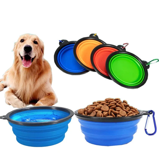 350ml Folding Pet Bowl – Portable Travel Dog & Cat Bowl with Keychain