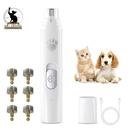 Rechargeable Dog Cat Nail Grinder – Painless Paw Grooming Tool