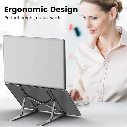 Portable Aluminum Laptop Stand for MacBook Air/Pro & PC | Foldable Ergonomic Design