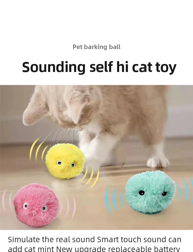 Interactive Cat Ball with Catnip & Squeak – Fun Training Toy for Kittens