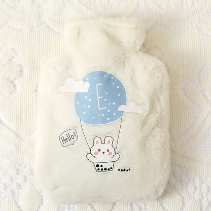 Cartoon Plush Rabbit Bear Hot Water Bottle Water Filling Velvet Small Portable Student Hand Warmer Cute Warm Water Bag