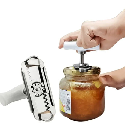 Adjustable Bottle Cap Opener wrench Stainless Steel Lids Off Jar Opener Labor-saving Screw Can removing tool Kitchen Gadget