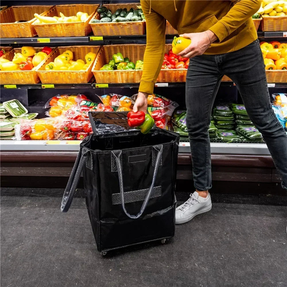 Lightweight Grocery Bag on Wheels | Rolling Shopping Trolley