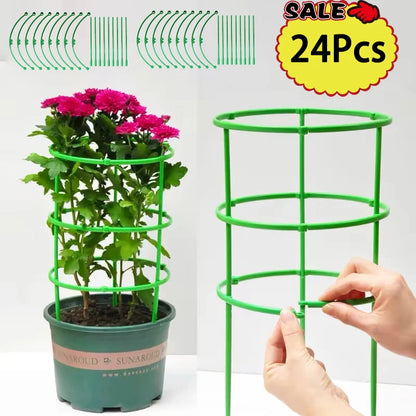 Plant Stakes Plant Stanch Flower Support Bonsai Vine Plants Trellis Pot Semicircle Fixed Rod Gardening Tools 6/12/18/24Pcs