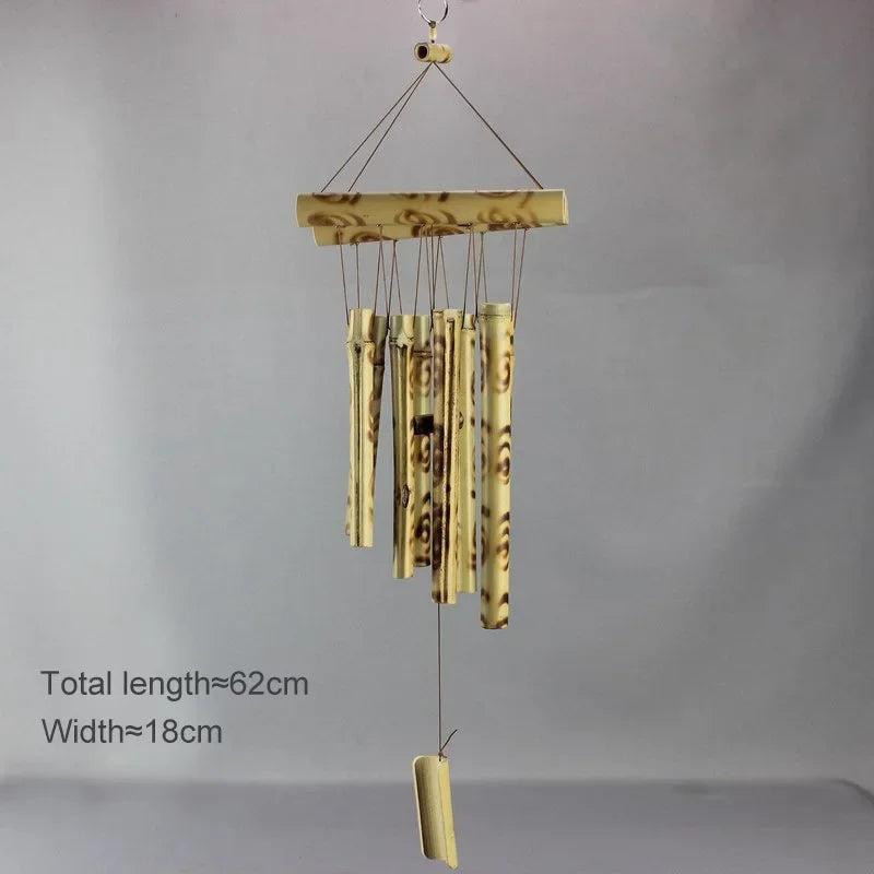 Handmade Tubes Bamboo Bell Natural Wind Chimes  Indoors Pendant Balcony Home Hotel Decor Outdoor Yard Garden Windchime Crafts