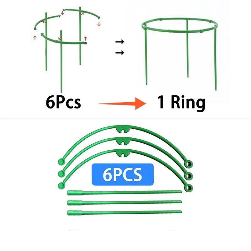 Plant Stakes Plant Stanch Flower Support Bonsai Vine Plants Trellis Pot Semicircle Fixed Rod Gardening Tools 6/12/18/24Pcs