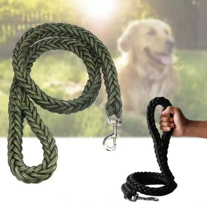 Nylon Braided Dog Leash – Durable Traction Rope for Large Dogs