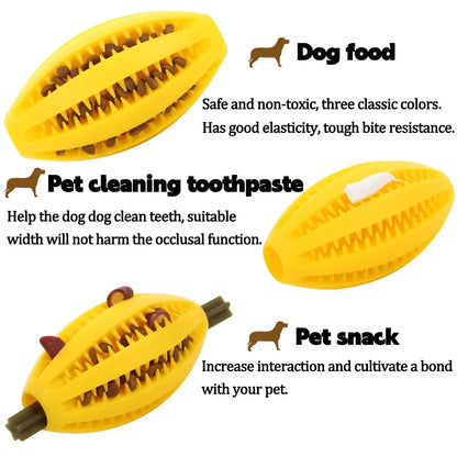 Natural Rubber Dog Chew Toy Ball – Teeth Cleaning & Interactive Snack Ball