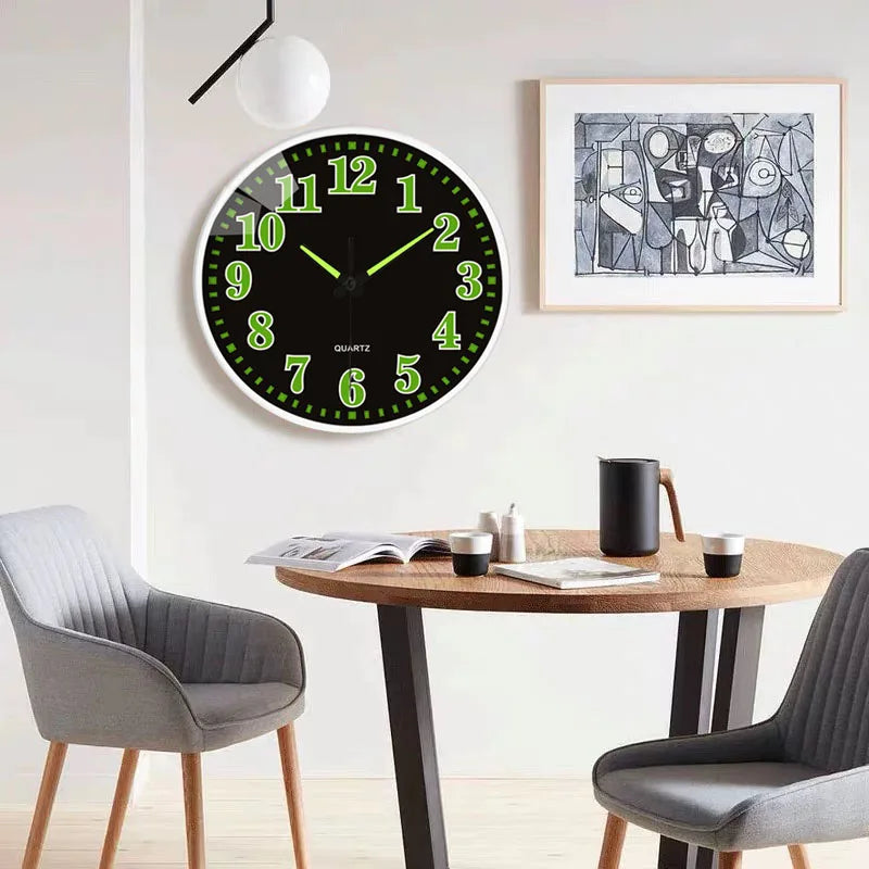 Stylish 8-Inch Nordic Glow-in-the-Dark Wall Clock