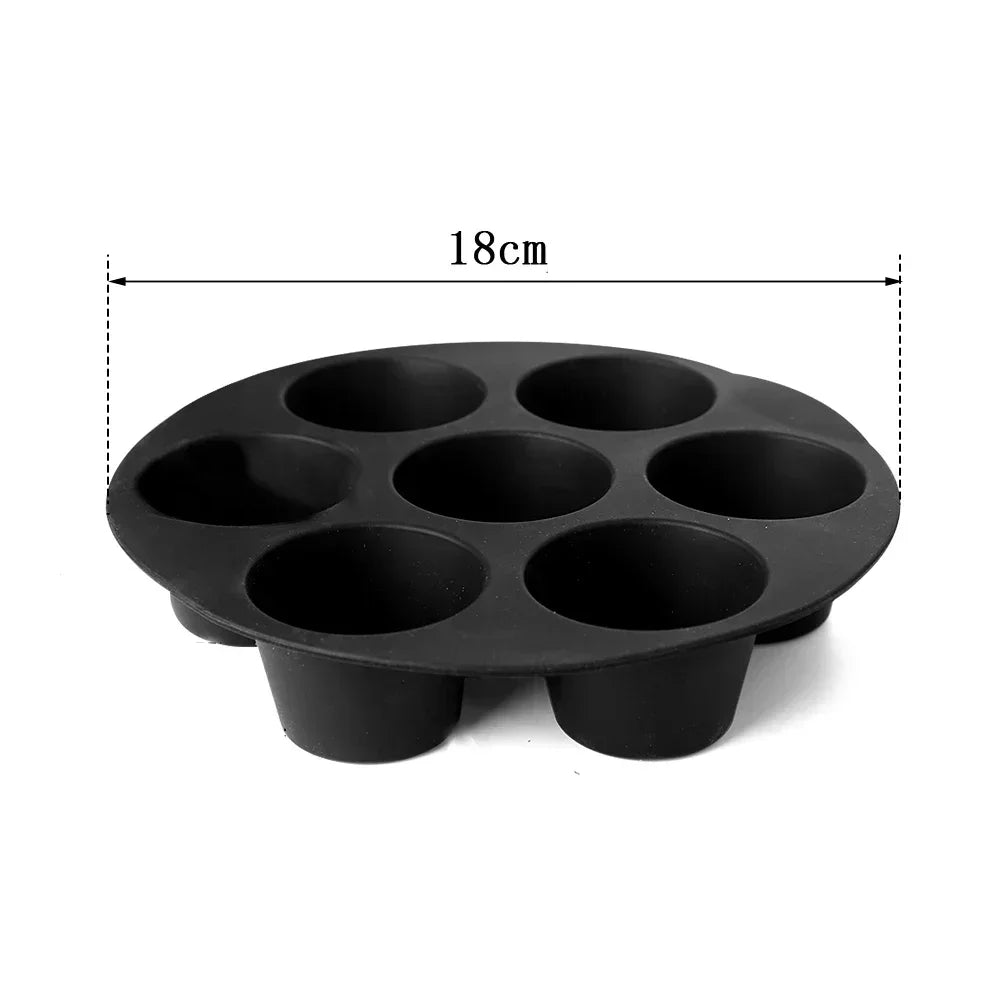 7-Hole Silicone Cake Mold | Air Fryer & Baking Accessory