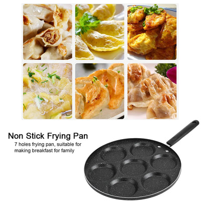 Non Stick Frying Pan 7 Holes for Eggs & Burgers - Kitchen Cookware