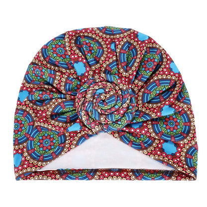 Lady Bandanas Girl Women African Tradition Circle Design Stretchy Turban Cap Female Chemotherapy Headwear Braid Hat HT241