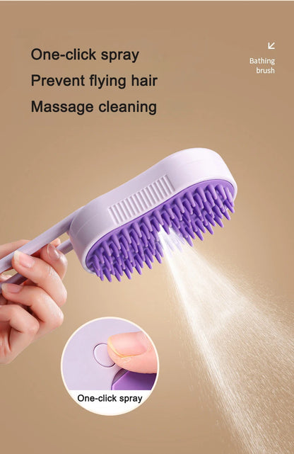 3-in-1 Pet Steam Brush – Spray, Massage & Hair Removal Comb