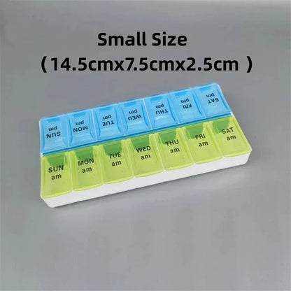 New Weekly Portable Travel Pill Cases Box 7 Days Organizer 14 Grids Pills Container Storage Tablets Vitamins Medicine Fish Oils