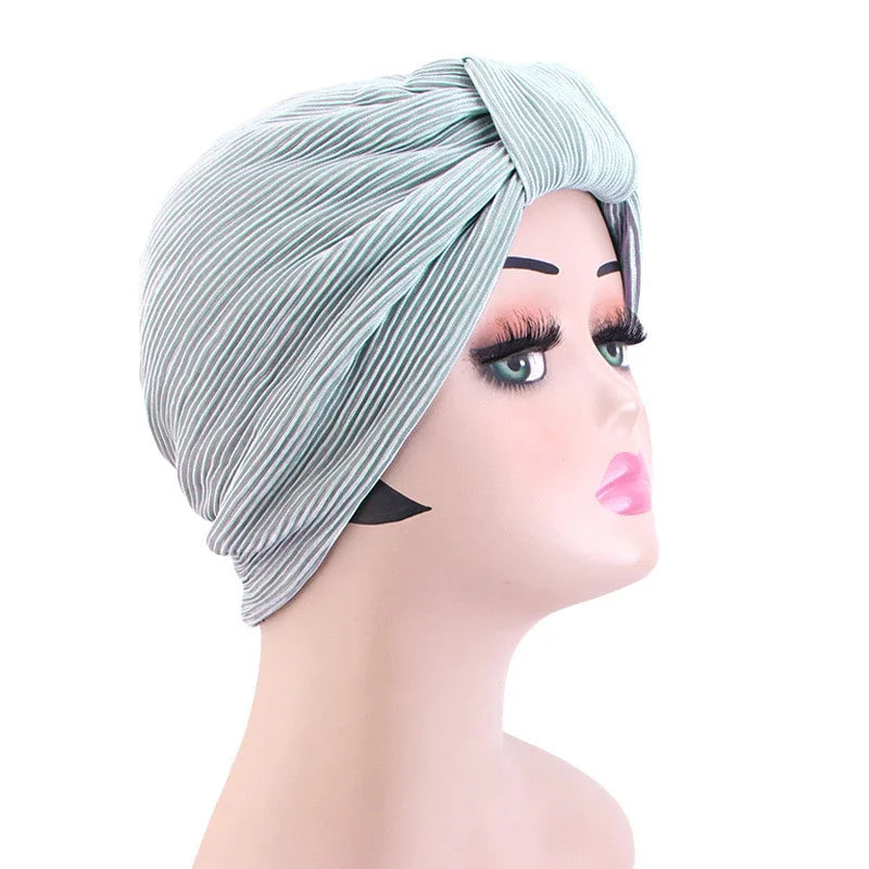 Women Stretchy Knot Turban Muslim Hat islamic inner Hijab Caps Head Scarf Bonnet Hair Loss Chemo Caps Elastic Headband Turban