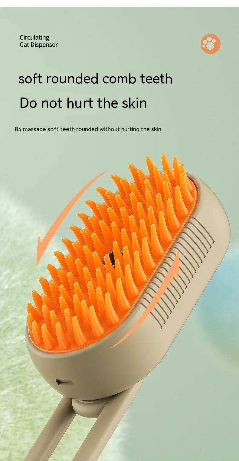 3-in-1 Pet Steam Brush – Spray, Massage & Hair Removal Comb