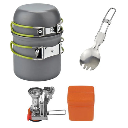 Camping Cookware Kit – Stove, Pots, Utensils for Outdoor Cooking