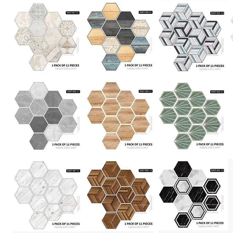 Moroccan Style Hexagonal Floor Stickers – Non-Slip Waterproof Decals