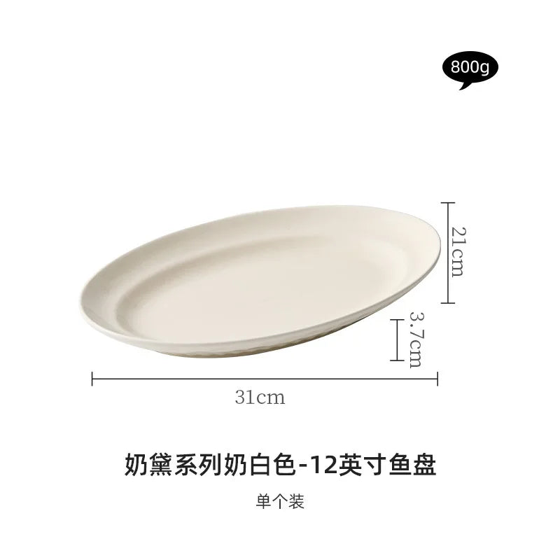 Cream Style Ceramic Bowl Set | High-End Japanese & Chinese Tableware, Kitchen Accessories