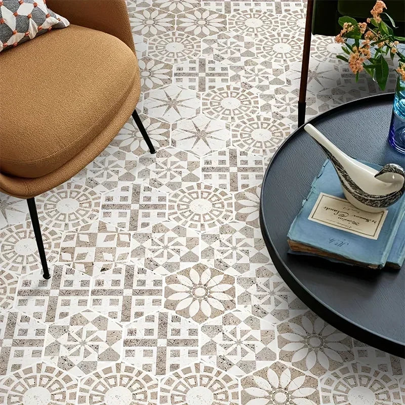 Moroccan Style Hexagonal Floor Stickers – Non-Slip Waterproof Decals