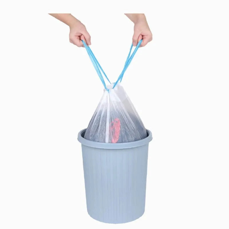 45X50 Household Garbage Bag Drawstring Large Thickening Portable Pull Bag White Plastic Bag