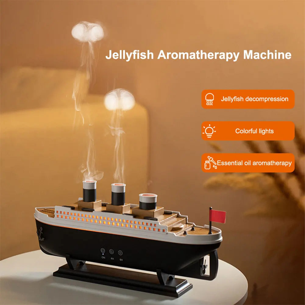 Titanic Ship air Humidifier | 250ml Aroma Diffuser with Jellyfish Design