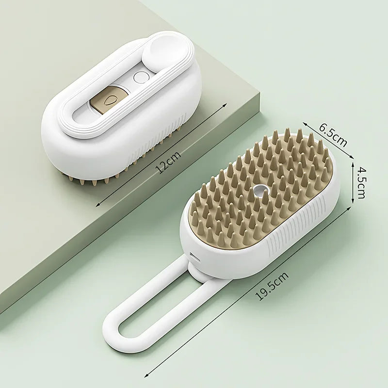 3-in-1 Pet Steam Brush – Spray, Massage & Hair Removal Comb