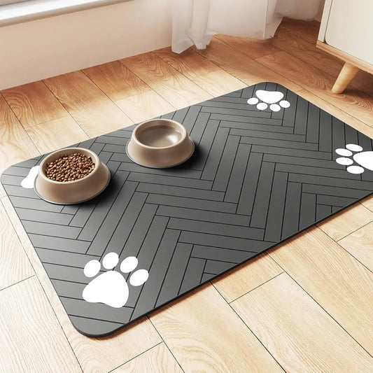 Absorbent Pet Feeding Mat – Waterproof & Quick Dry for Dogs & Cats