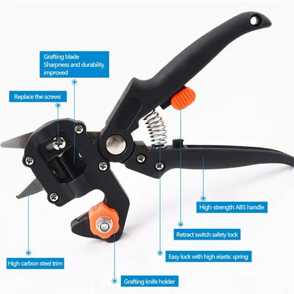 Professional Pruning Shears Set | Nursery Grafting Tool for Fruit Trees & Plants