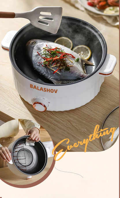 Mini Portable Electric Cooker – Double Layer Non-Stick Hot Pot