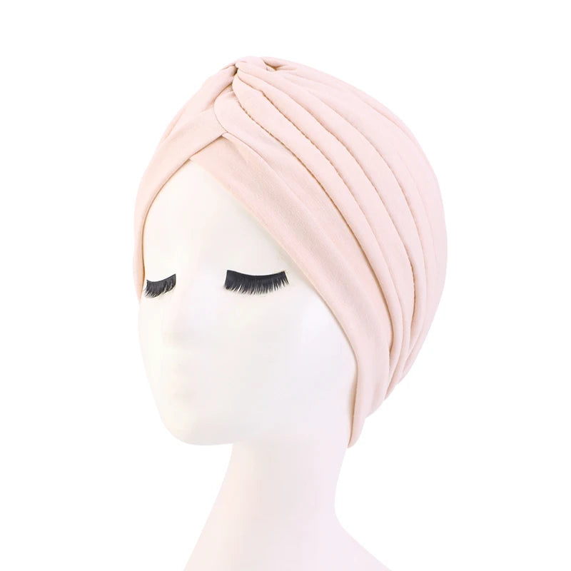 New Women Muslim Turban Cap Wrap Head Scarf Knotted Headbands bonnet Girls Stretchy Bandanas Chemo Indian Cap islamic hijab