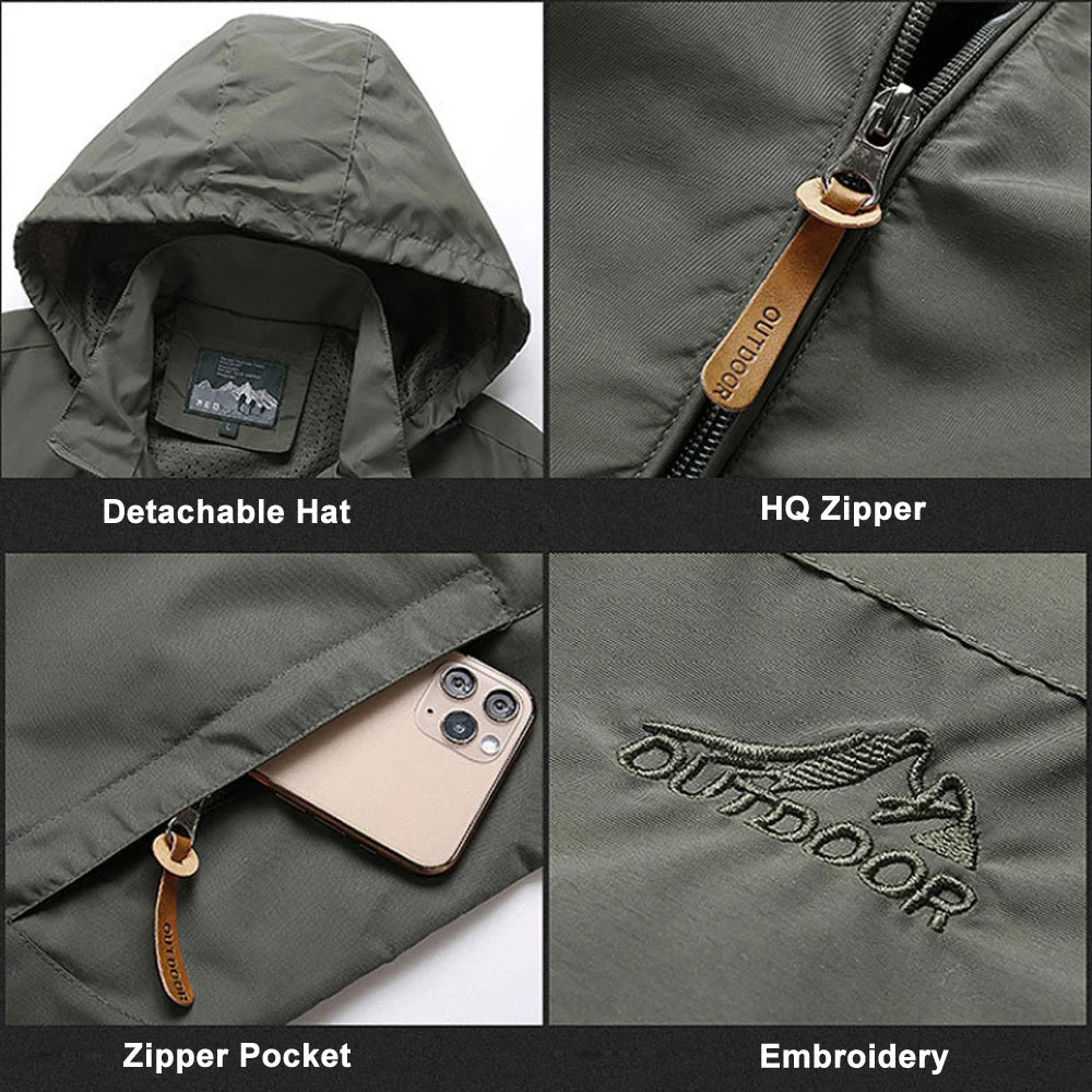 Men’s Tactical Waterproof Windbreaker Jacket