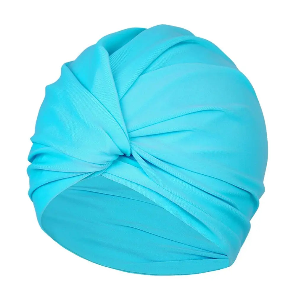 Female Girl High Elastic Swimming Hat Free Size Stretchy Swimming Caps Multi Colors Turban Women Swimm Hat Long Hair