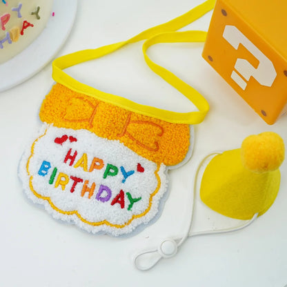 Cute Puppy Birthday Scarf & Hat Set – Perfect for Small Medium Pets