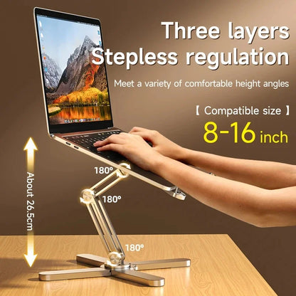 MC N86 Laptop Stand 360°Rotating Portable Notebook Bracket Heat Dissipation Folding Aluminum Holder Suitable for Macbook Air Pr