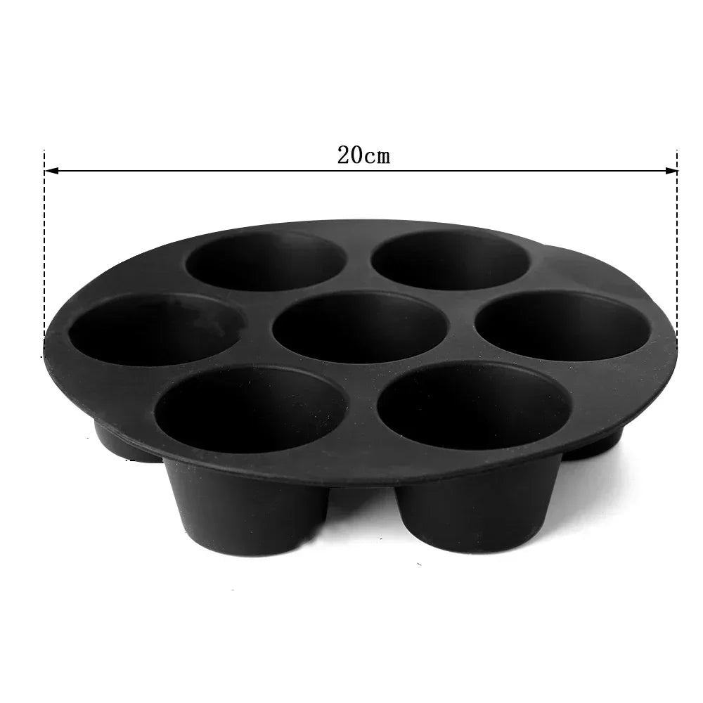 7-Hole Silicone Cake Mold | Air Fryer & Baking Accessory