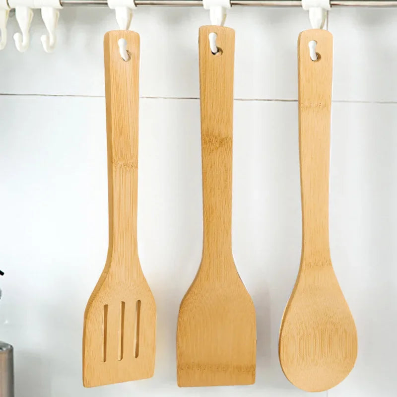 Alishan Bamboo Spatula Set | Non-Stick Frying Pan Utensils