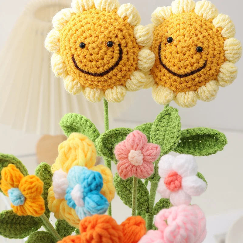 Handmade Crochet Artificial Sunflowers for Home & Party Decor