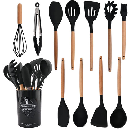 Heat Resistant Silicone Utensils Set – Non-Stick Baking Tools with Storage Box