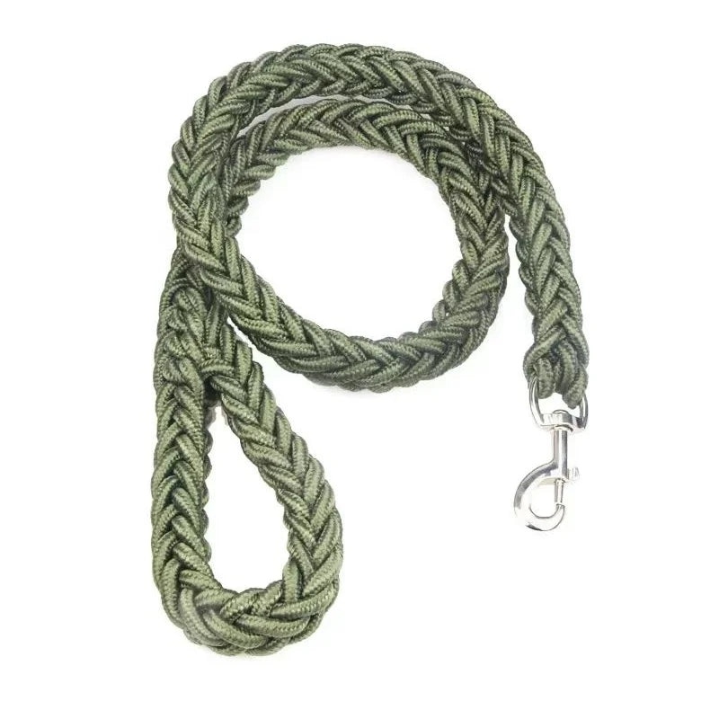 Nylon Braided Dog Leash – Durable Traction Rope for Large Dogs