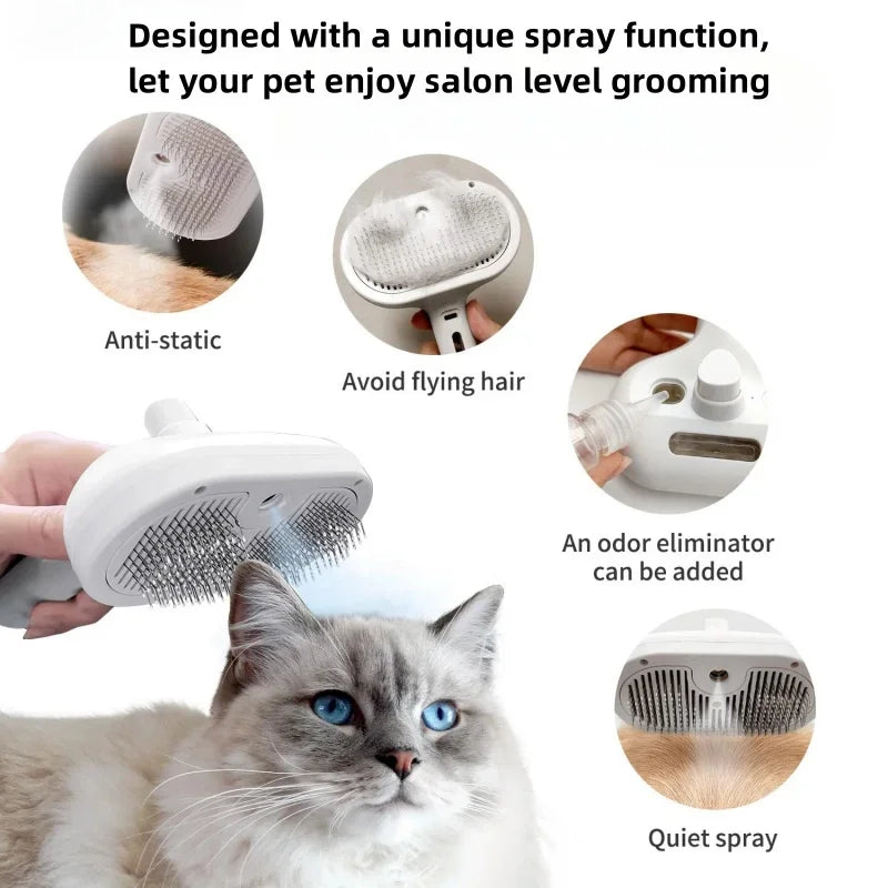 Pet Spray Grooming Comb – Removes Hair Fluffs for Dogs & Cats"