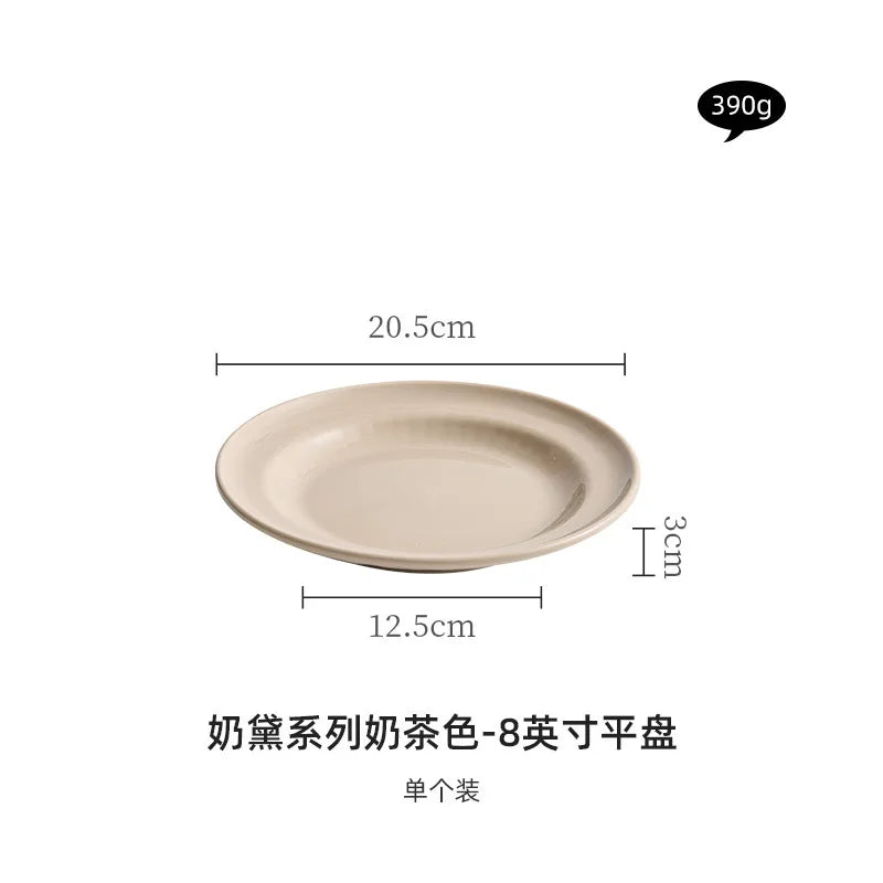 Cream Style Ceramic Bowl Set | High-End Japanese & Chinese Tableware, Kitchen Accessories